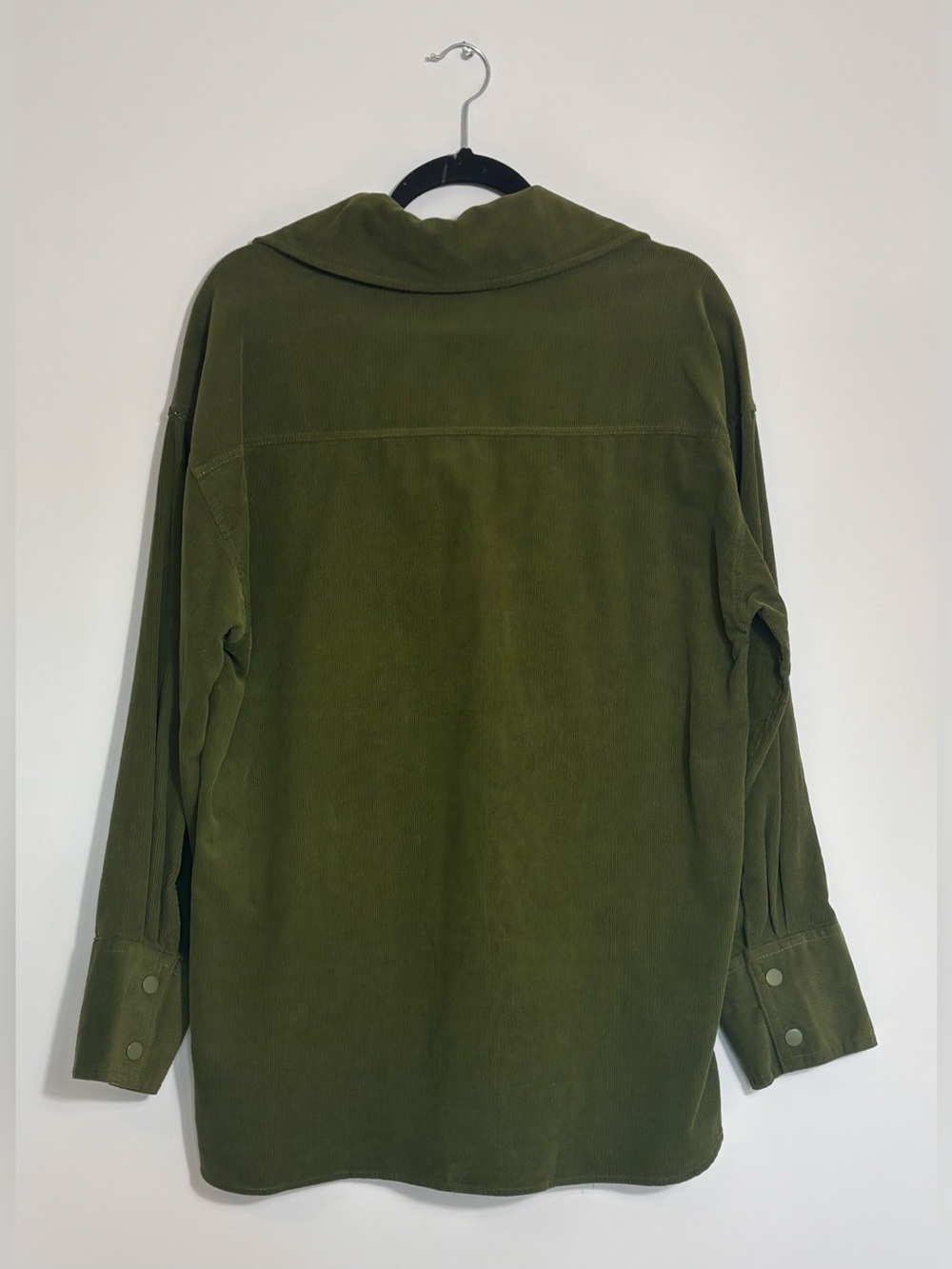 WeWoreWhat Oversized Corduroy Shacket Basil Green NWOT XS/S - Picture 4 of 9